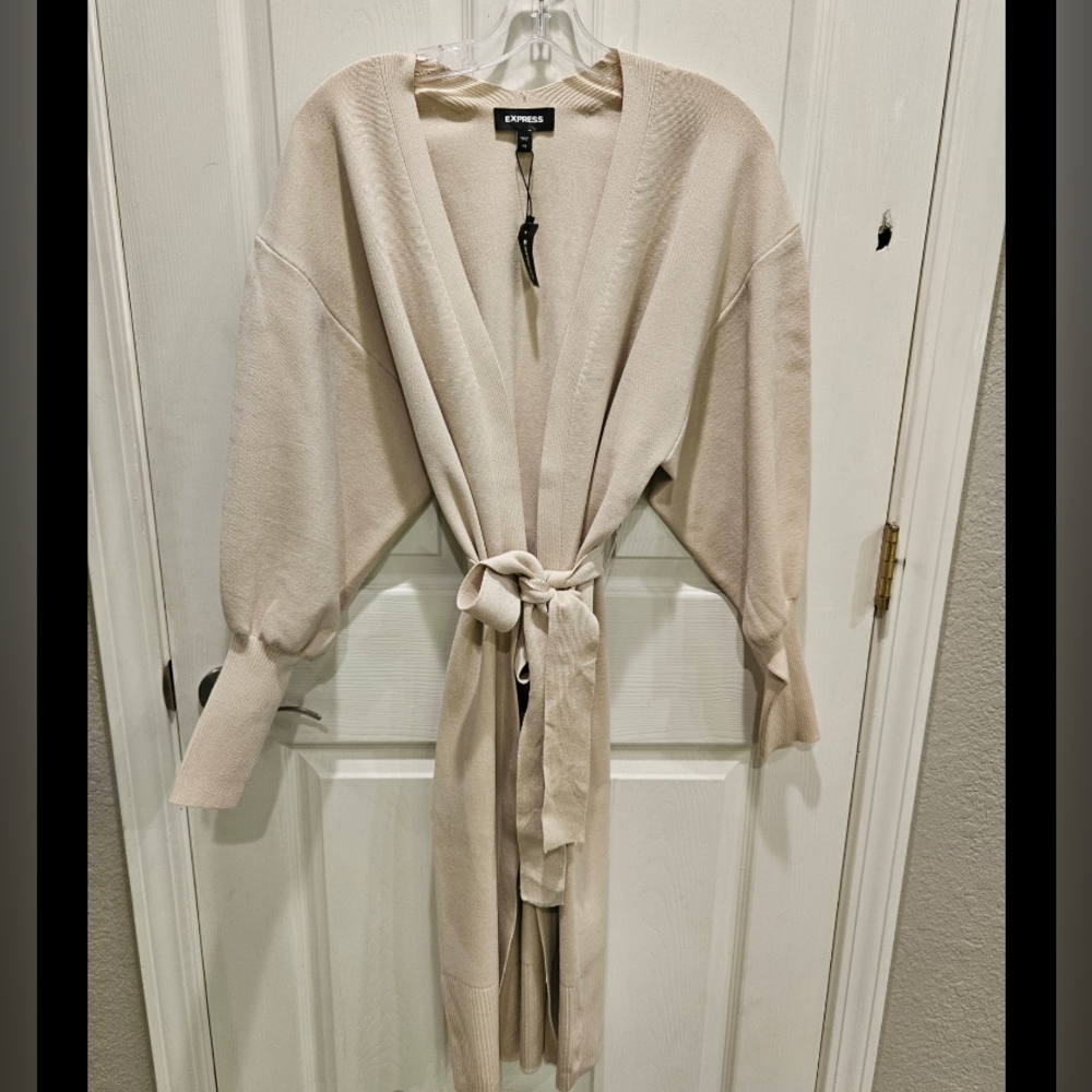 NWT Express Cream Belted Cardigan XS - Picture 4 of 9